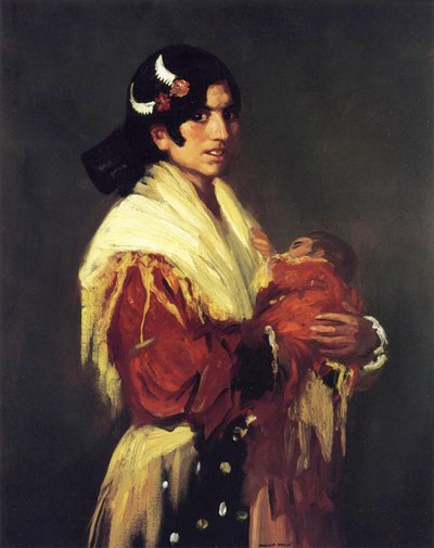 Mustalainen ja hänen vauvansa, 1906 tekijältä Robert Cozad Henri