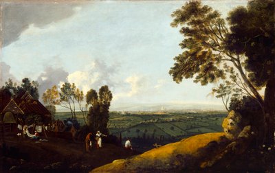 Näkymä Lontooseen Highgatesta, n. 1775 (öljy kankaalle) tekijältä Robert Crone