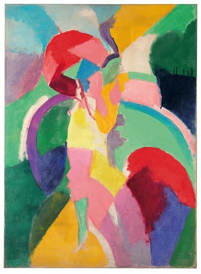 Nainen aurinkovarjolla tai La Parisienne tekijältä Robert Delaunay