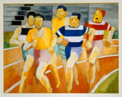 Les coureurs - juoksijat ... (maalaus kankaalle) tekijältä Robert Delaunay