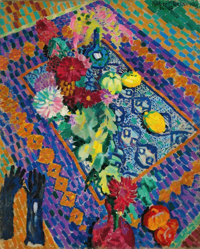 Asetelma käsineillä, 1906-1907. tekijältä Robert Delaunay