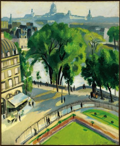 Näkymä Quai du Louvrelle tekijältä Robert Delaunay