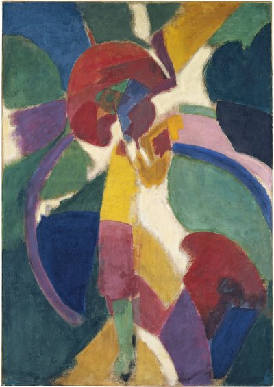 Nainen päivänvarjoineen, 1913 tekijältä Robert Delaunay