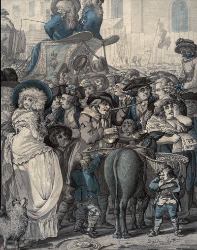 Yksityiskohta "Westminsterin vaaleista 1788" tekijältä Robert Dighton