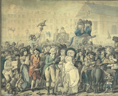 Yksityiskohta "Westminsterin vaaleista 1788" tekijältä Robert Dighton