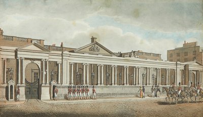 Carlton House, Pall Mall (kynä ja muste ja akvarelli) tekijältä Robert Dighton