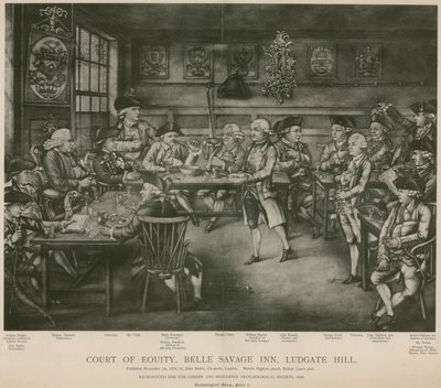 Court of Equity, Belle Savage Inn, Ludgate Hill, Lontoo tekijältä Robert Dighton