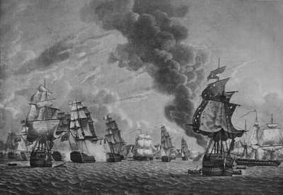 Bridport LOrientin edustalla, c1796 tekijältä Robert Dodd