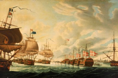 Kööpenhaminan taistelu, 2. huhtikuuta 1801, 1800-luvun alku (öljy kankaalle). tekijältä Robert Dodd