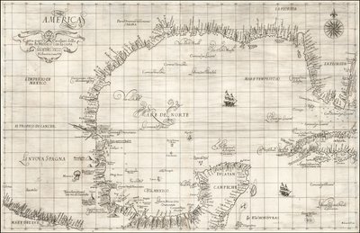Robert Dudleyn vuonna 1646 laatima Meksikonlahden kartta. tekijältä Robert Dudley