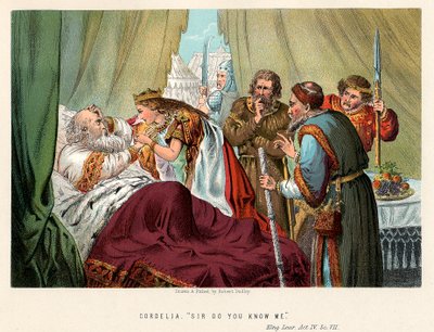 Kohtaus Shakespearen Kuningas Learista, vuodelta 1858 tekijältä Robert Dudley