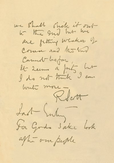 Telekopio viestistä yleisölle, 29. maaliskuuta 1912, 1913 tekijältä Robert Falcon Scott