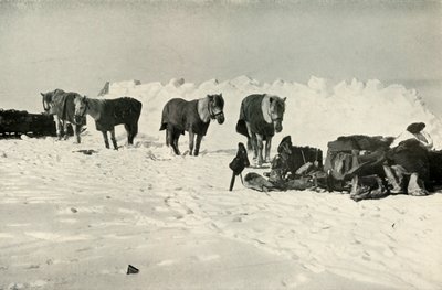 Ponit suojansa takana leirillä barrierilla, 1911, 1913 tekijältä Robert Falcon Scott