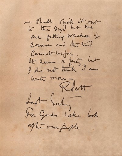 Kapteeni Scottin päiväkirjan viimeinen sivu, 1912 1935 tekijältä Robert Falcon Scott