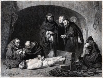Inkvisitio keskiajalla. (kaiverrus tekijältä Robert Fleury