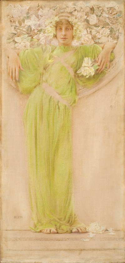 Ruusukimppu (kesäkuu) 1897 (Öljy, pastelli ja lyijykynä kankaalle) tekijältä Robert Frederick Blum