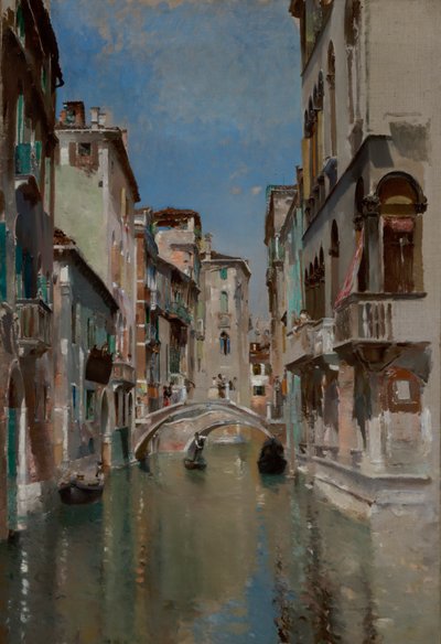 Kanava Venetsiassa, San Trovaso Quarter, n. 1885. tekijältä Robert Frederick Blum