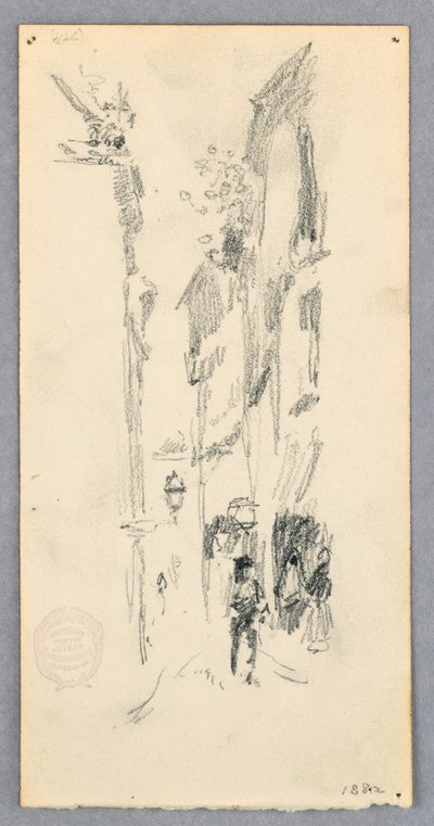 Piirros, katukohtaus, Venetsia, 1882 tekijältä Robert Frederick Blum