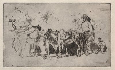 Miehet ja aasit, Rooma, 1880. tekijältä Robert Frederick Blum