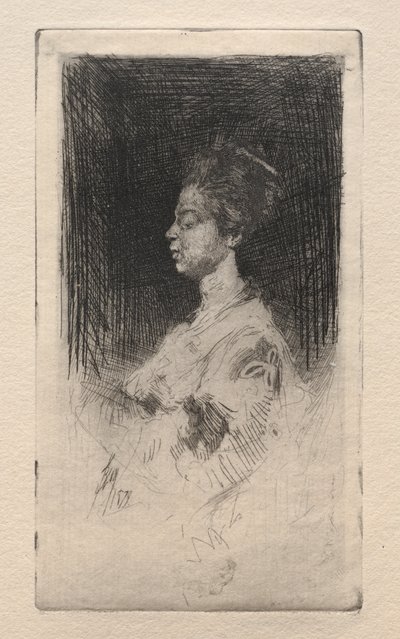 Japanilaisen tytön profiilipäällikkö, 1879. tekijältä Robert Frederick Blum