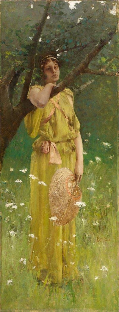 Haaveilu, n. 1883-1884 (öljy kankaalle) tekijältä Robert Frederick Blum