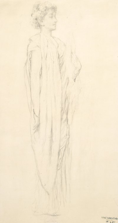 Tutkimus drapedoidusta naishahmosta Moods to Music -seinämaalaukseen tekijältä Robert Frederick Blum