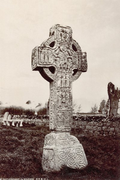 Castledermotin pohjoinen korkea risti, Co. Kildare, Irlanti (seepiakuva) tekijältä Robert French