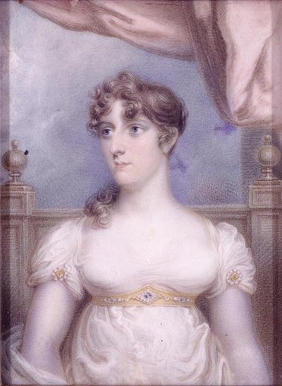 Rouva Robert Fulton, n. 1810-1815 (akvarelli norsunluulle) tekijältä Robert Fulton