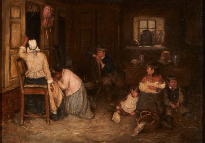 Surulliset uutiset (öljy kankaalle) tekijältä Robert Gemmell Hutchison