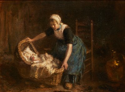 Sleep, Baby, Sleep (öljy kankaalle) tekijältä Robert Gemmell Hutchison
