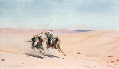 Kaksintaistelu (värilitografia) tekijältä Robert George Talbot Kelly