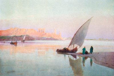 Kom Ombos (värilitografia) tekijältä Robert George Talbot Kelly