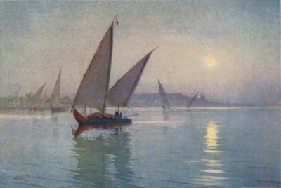 Moonlight on Niilillä, lähellä Kairoa, c1880, 1904 tekijältä Robert George Talbot Kelly