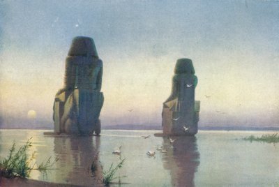 Theban kolossit - Kuunnousu, c1880, 1904 tekijältä Robert George Talbot Kelly