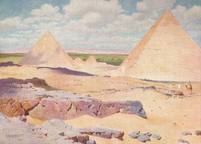 Gizehin pyramidit autiomaasta, c1880, 1904 tekijältä Robert George Talbot Kelly