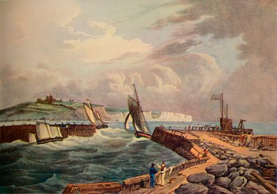 Cutter saapuu Doverin satamaan, 1819 tekijältä Robert Havell