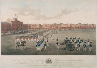 Scene of Honorable Artillery Company, City Road, Finsbury, Islington, Lontoo, 1829 tekijältä Robert Havell
