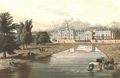 The Horse Guards & Melbourne House, n. 1821 tekijältä Robert Havell