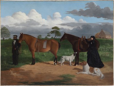 Rouva Adolphus Sceales Black Jimmien kanssa Merrangin asemalla, 1856 tekijältä Robert Hawker Dowling
