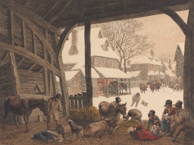 Kylän luminen kohtaus tekijältä Robert Hills