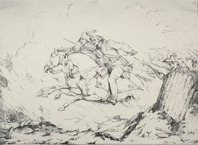 Polyautografian näytteet: ratsuväen panos, 1803. tekijältä Robert Kerr Porter