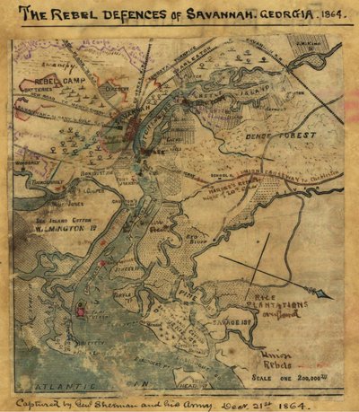 Hyökkäys Ft. Pulaski Savannah, Georgia, huhtikuu 1862. LOC gvhs01.vhs00277 tekijältä Robert Knox Sneden