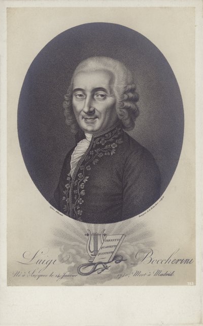 Luigi Boccherini, italialainen säveltäjä ja sellisti (1743-1805). tekijältä Robert Lefevre