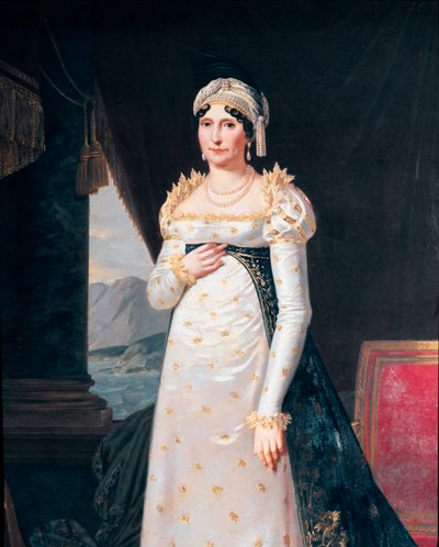 Muotokuva Laetitia Bonapartesta (Letizia Maria Ramolino) (1750-1836), Napoleon Bonaparte Detailin äidistä. Robert Lefevren (1755-1830) maalaus Museo Napoleonico, Rooma tekijältä Robert Lefevre