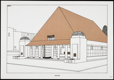Halles, Une Cite Moderne, piirustukset Rob Mallet-Stevens Architecte, 1987 (julkaistu) tekijältä Robert Mallet Stevens