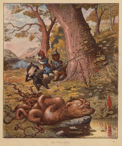 Kissanpentujen pyhiinvaeltajat: Madon laiskuri (väri litho) tekijältä Robert Michael Ballantyne