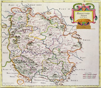 Herefordshiren kartta, 1695 tekijältä Robert Morden