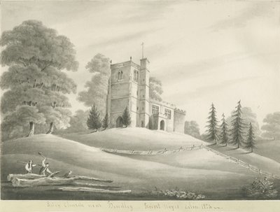 Arley Church: seepiapiirros, 1824 tekijältä Robert Noyes