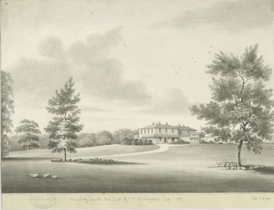 Moseley Court: seepiapesupiirustus, 1837 tekijältä Robert Noyes