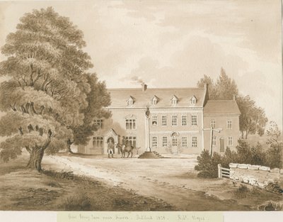 Stourton - "Stew Poney Inn lähellä Kinveria": seepiapesupiirros, 1828 tekijältä Robert Noyes